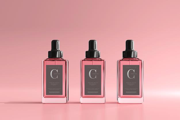Square Perfume Bottle Mockup Psd