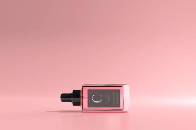 Square Perfume Bottle Mockup Psd