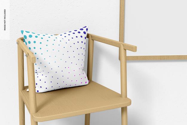 Square Pillow And Chair Mockup Psd