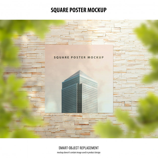 Square Poster Mockup Psd
