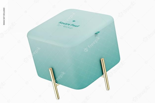 Square Pouf Mockup, Floating Psd