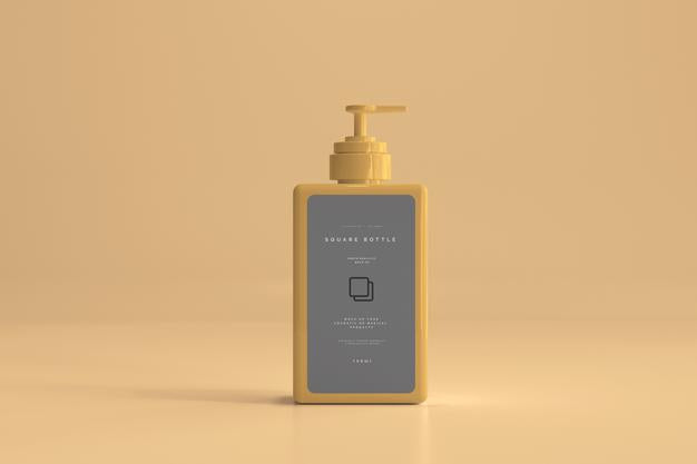 Square Pump Bottle Mockup Psd
