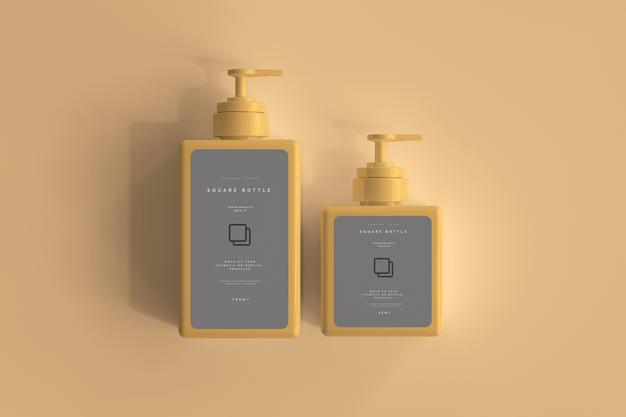 Square Pump Bottle Mockup Psd