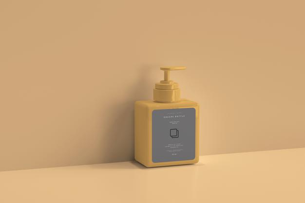 Square Pump Bottle Mockup Psd