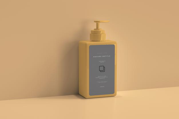 Square Pump Bottle Mockup Psd