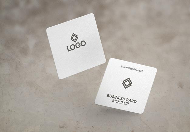 Square Shape Business Card Mockup Psd