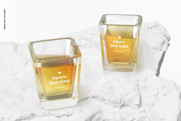 Square Shot Glasses Mockup Psd