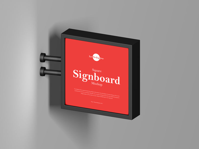 Square Signboard Mockup
