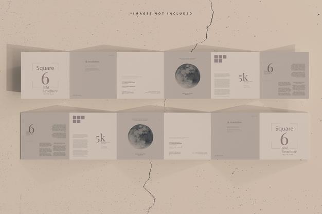 Square Six Fold Brochure Mockup Psd