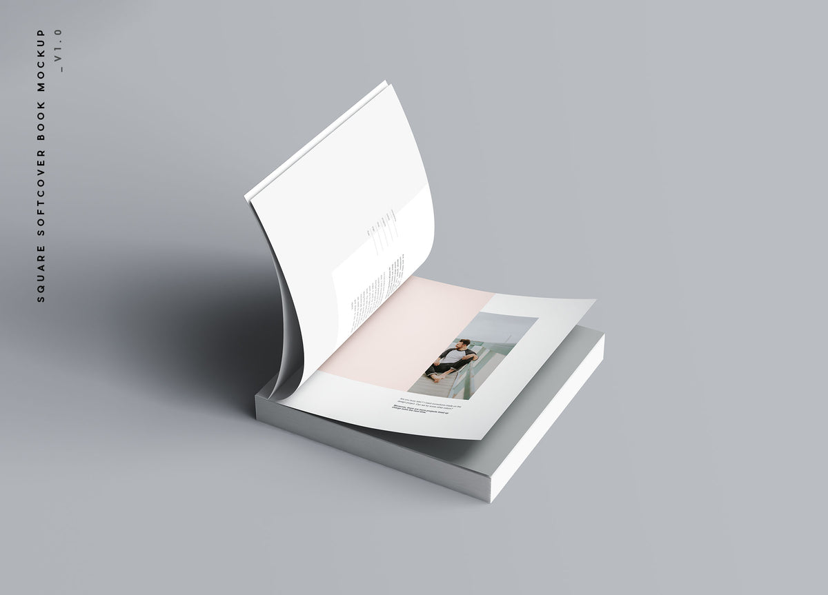 Square Softcover Book Mockup - Mockup Hunt
