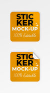 Square Stickers Mockup Psd