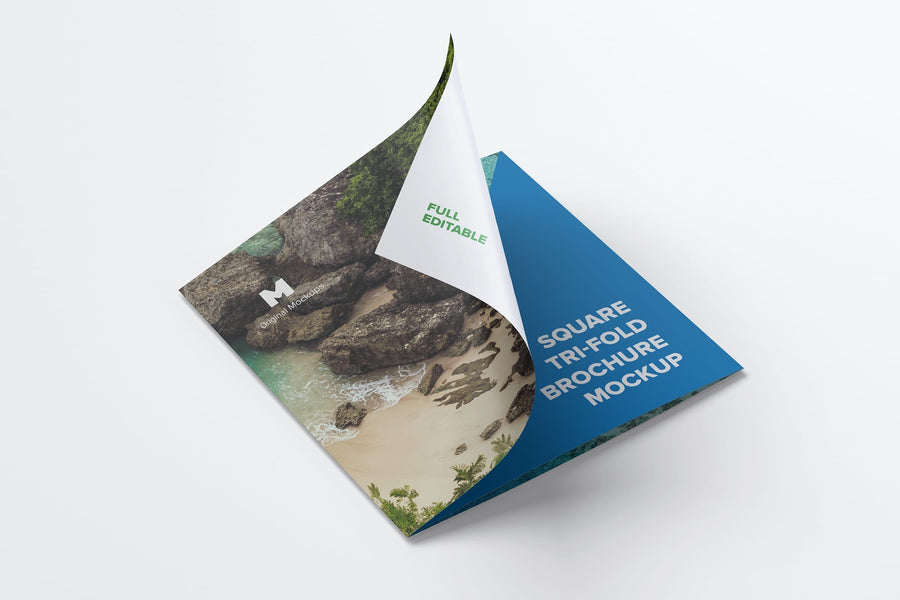 Square Tri-Fold Brochure Mockup 02