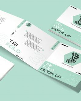 Square Trifold Brochure Mockup