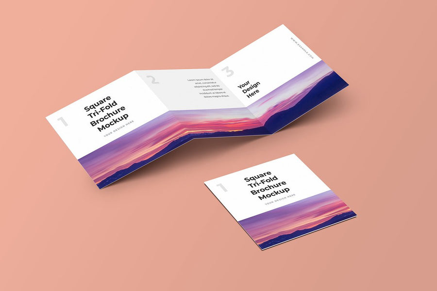 Square Trifold Brochure Mockup