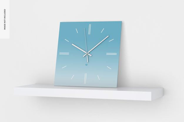 Square Wall Clock Mockup Psd
