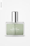 Squared Perfume Bottle Mockup, Front View Psd
