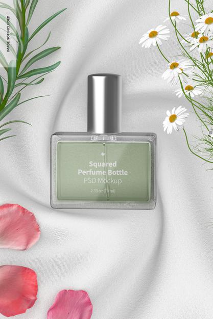 Squared Perfume Bottle Mockup Psd