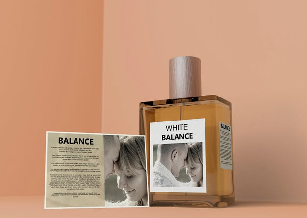 Squared Perfume Bottle On Table Psd