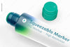Squeezable Marker Mockup, Close Up Psd