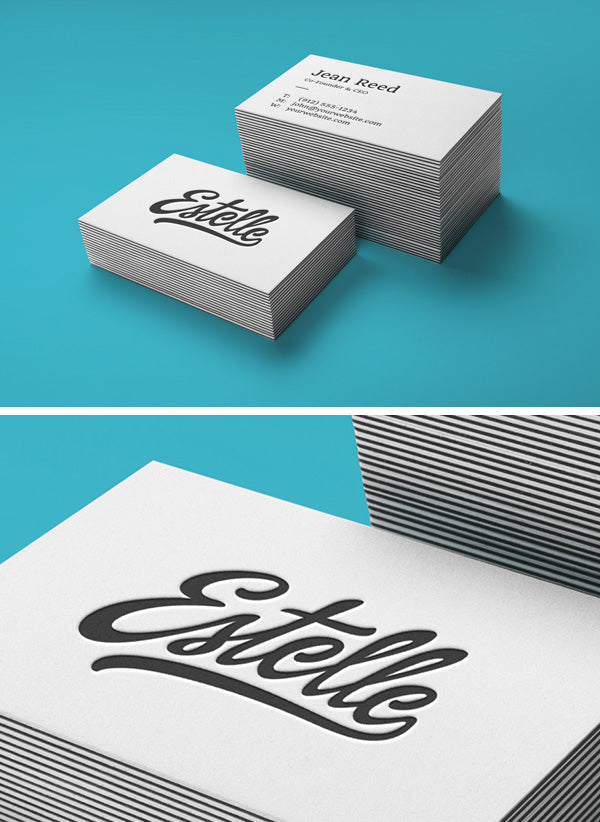 Stack Letterpress Business Cards Mockup