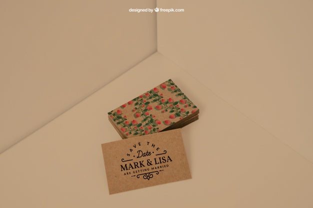 Stack Of Business Cards In Corner Psd