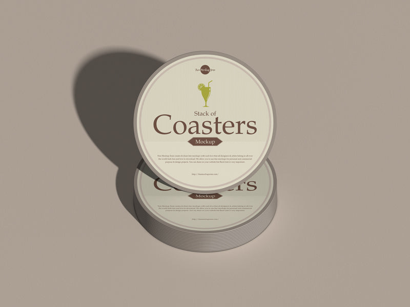 Stack Of Coasters Mockup