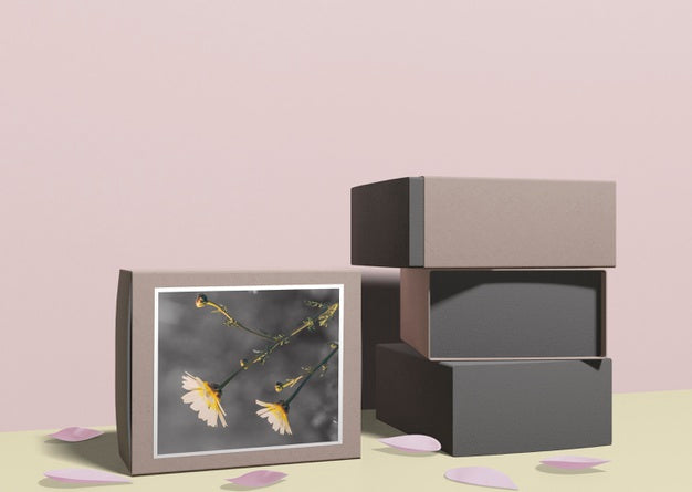 Stack Of Perfume Boxes On Table Psd