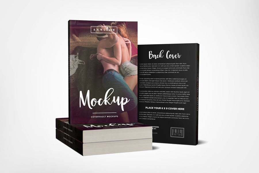 Stacked 6 X 9 Book Mockup With Back Cover