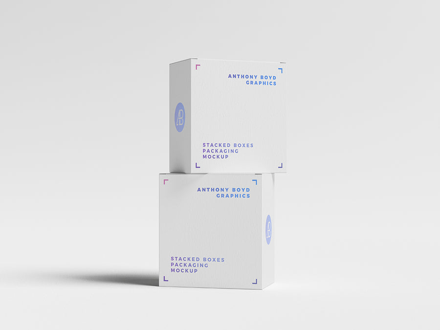Stacked Boxes Packaging Mockup