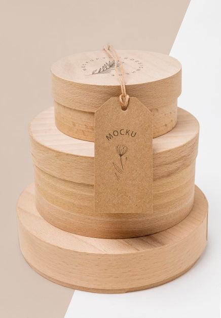 Stacked Eco-Friendly Packaging Cardboard Boxes Mock-Up Psd