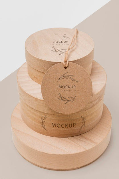 Stacked Eco-Friendly Packaging Cardboard Boxes Mock-Up Psd