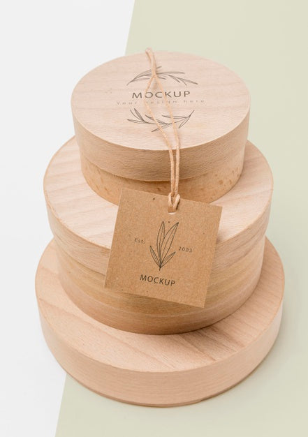 Stacked Eco-Friendly Packaging Cardboard Boxes Mock-Up Psd