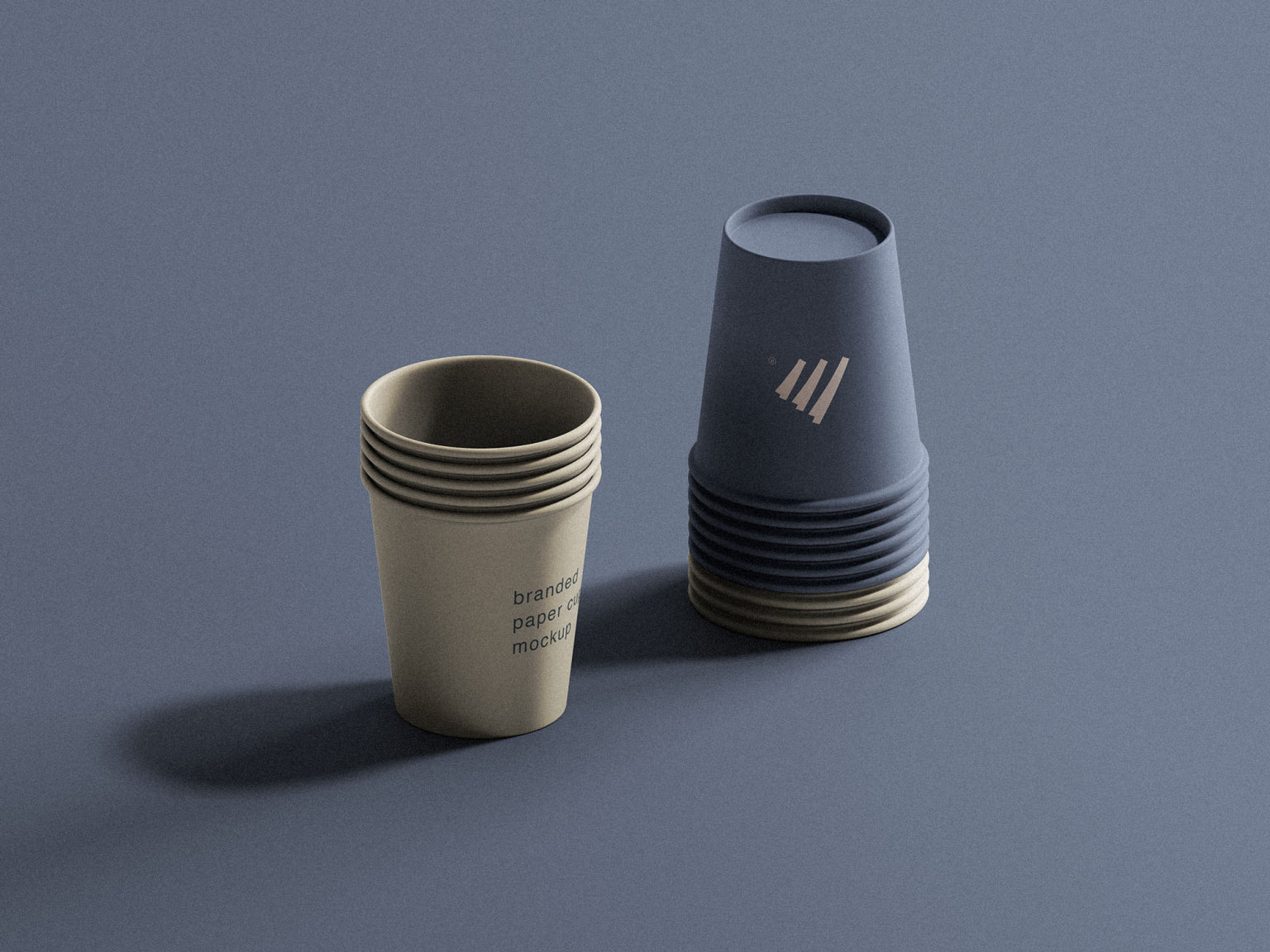 Stacked Paper Cups Mockup