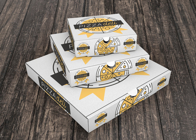 Stacked Pizza Box Mockup Psd