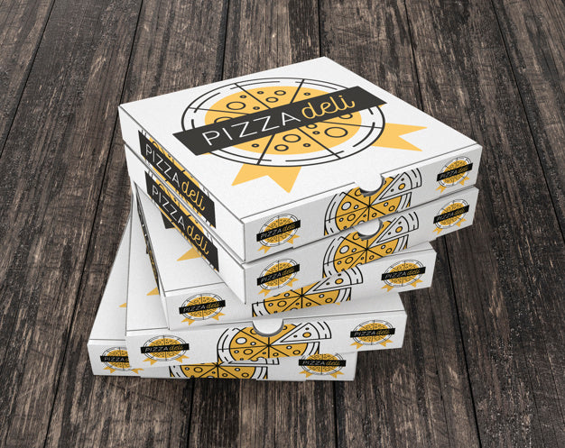Stacked Pizza Box Mockup Psd