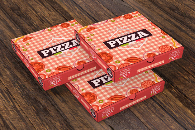 Stacked Pizza Boxes Mockup Psd