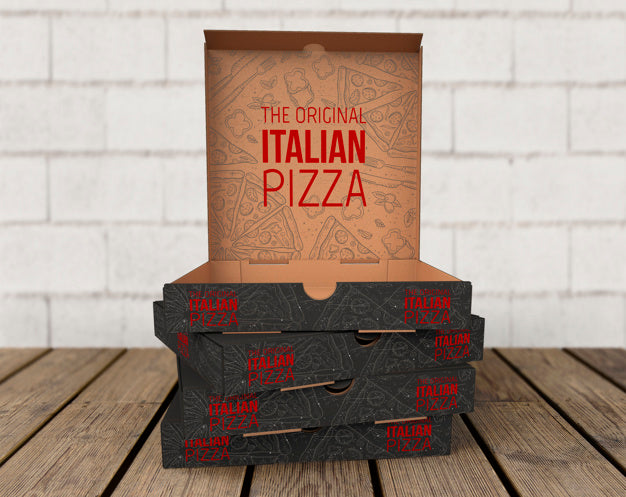 Stacked Pizza Boxes Mockup Psd