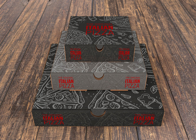 Stacked Pizza Boxes Mockup Psd