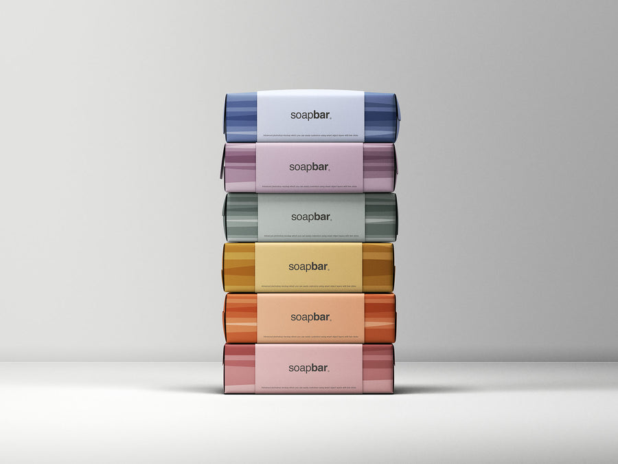 Stacked Soap Bars Packaging Mockup