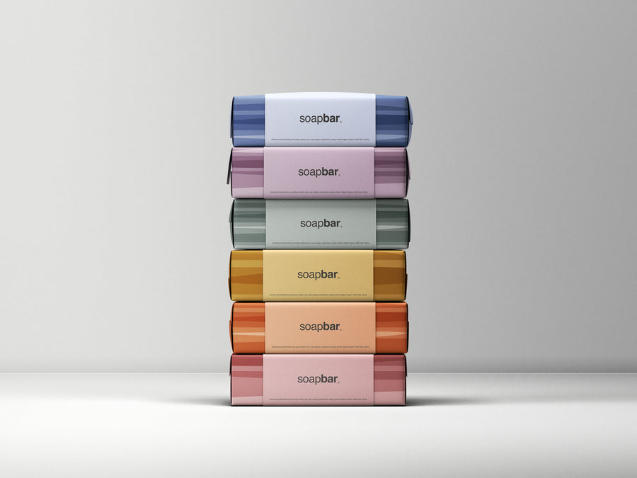 Stacked Soap Bars Packaging Mockup