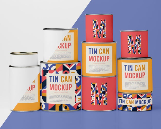 Stacked Tin Cans Psd