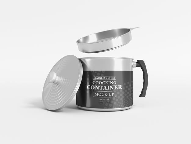 Stainless Steel Cocking Container Pot Mockup Psd