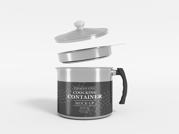 Stainless Steel Cocking Container Pot Mockup Psd