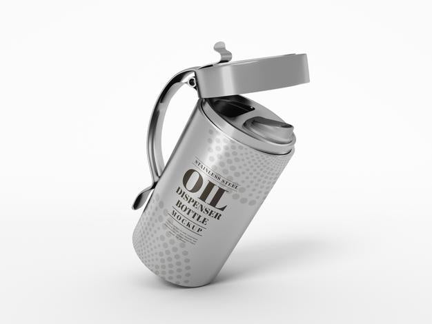 Stainless Steel Oil Dispenser Bottle Mockup Psd