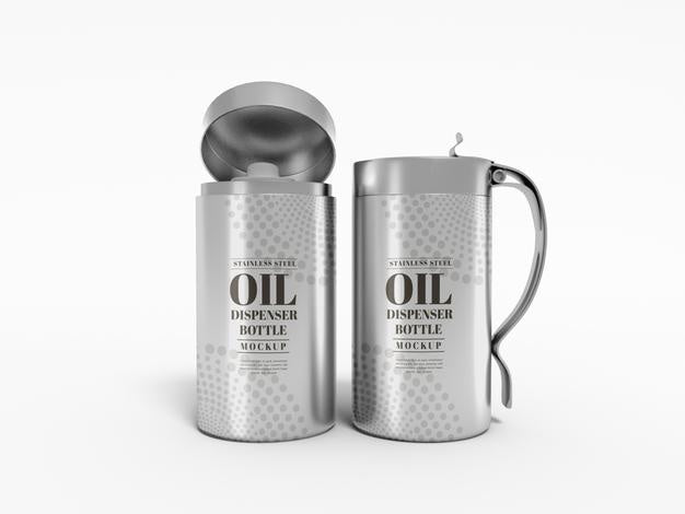 Stainless Steel Oil Dispenser Bottle Mockup Psd