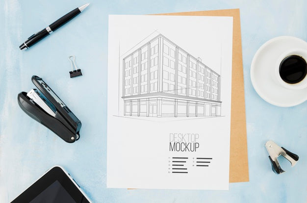 Stamper And Coffee Architecture Outdoors Mock-Up Psd