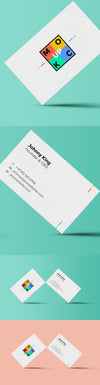 Standing White Business Card Mockup