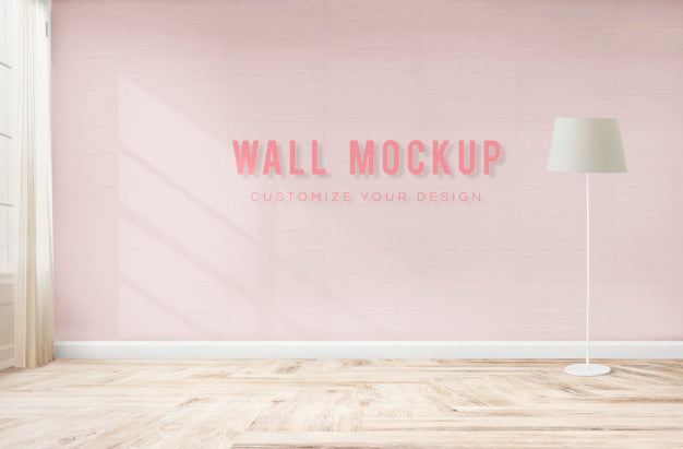 Standing Lamp In A Pink Room Psd