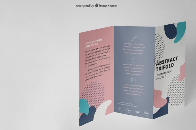 Standing Trifold Brochure Mockup Psd