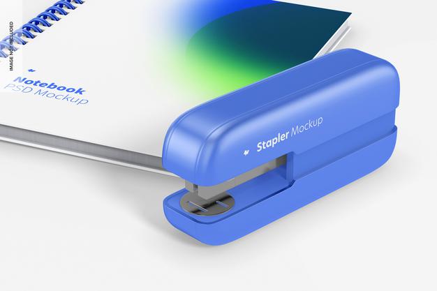 Stapler Mockup, Perspective Psd